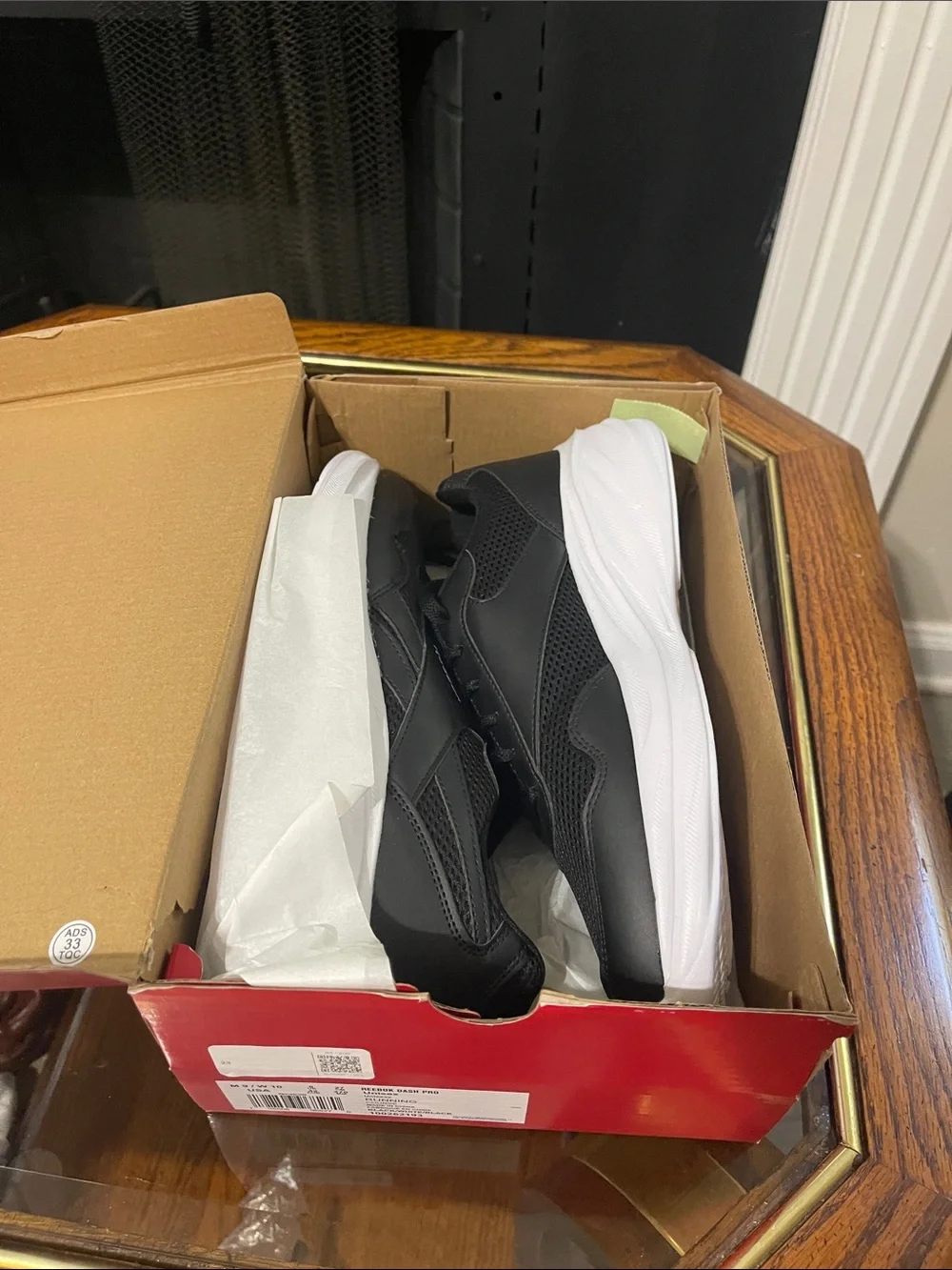 Reebok Men's Black and White Athletic Sneakers
